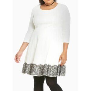 Torrid 1X White Holiday Dress